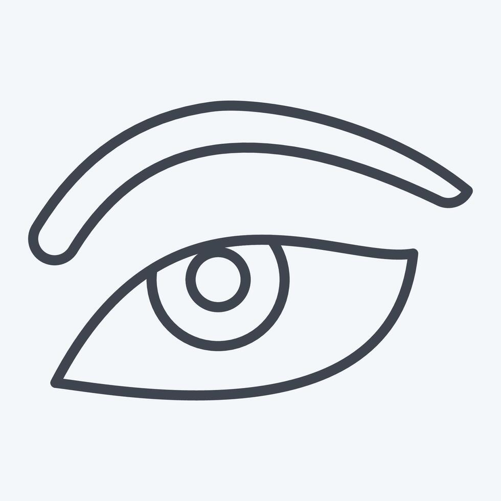 Icon Eye Area. related to Cosmetology symbol. line style. design editable vector