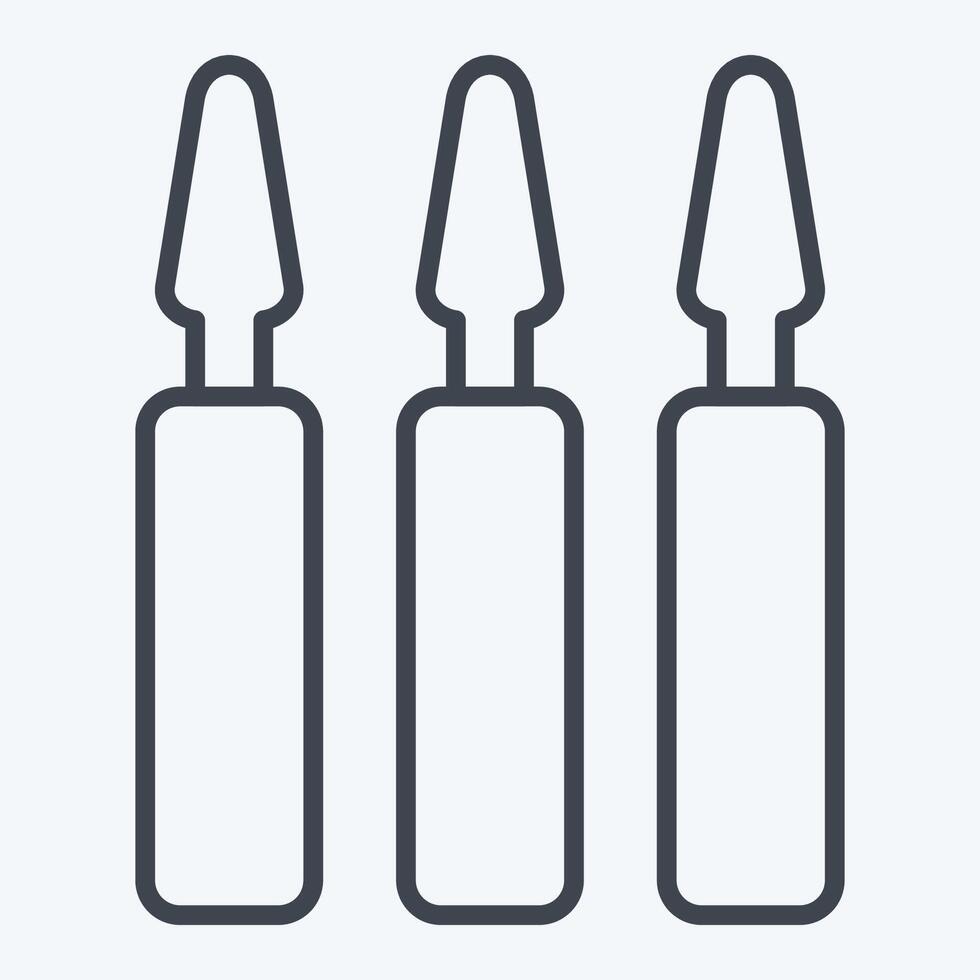 Icon Ampoules. related to Cosmetology symbol. line style. design editable vector