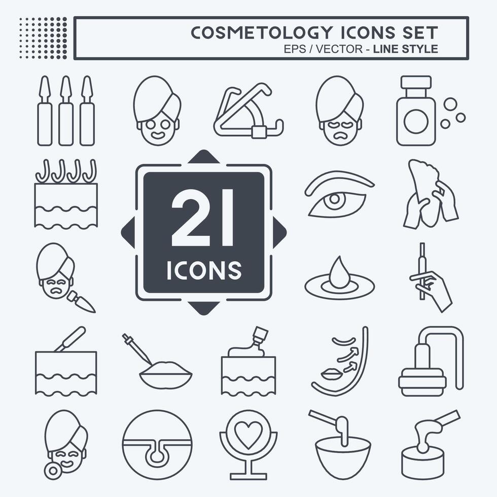 Icon Set Cosmetology. related to Beauty symbol. line style. design editable vector