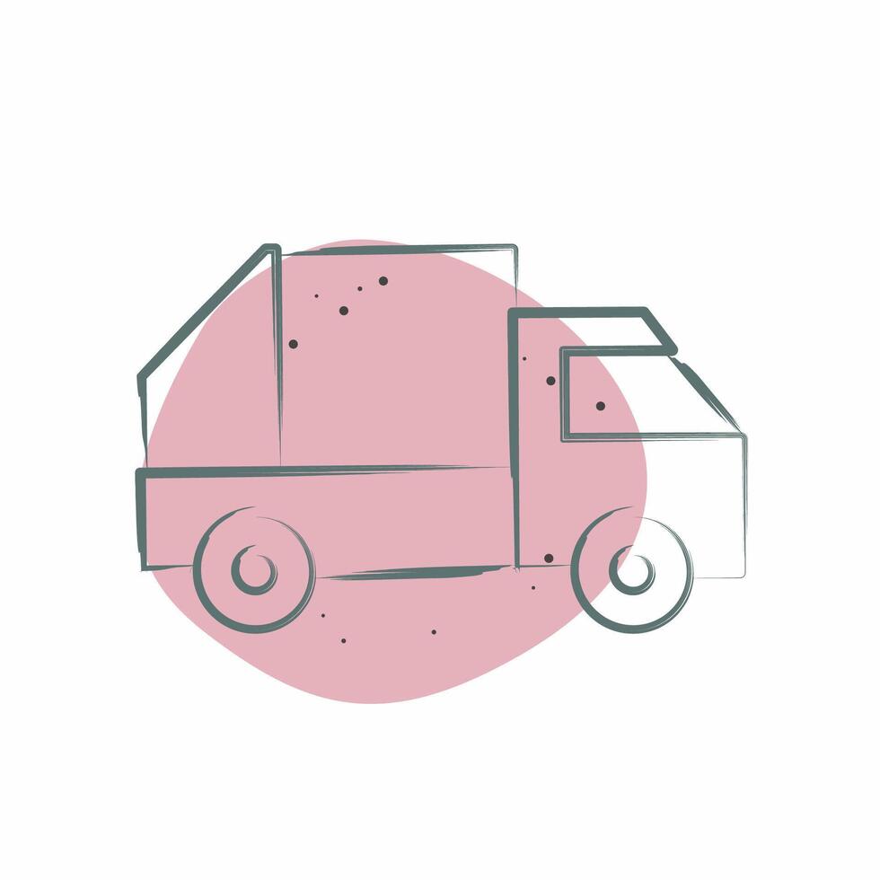Icon Garbage Truck. related to Transport symbol. Color Spot Style. design editable vector
