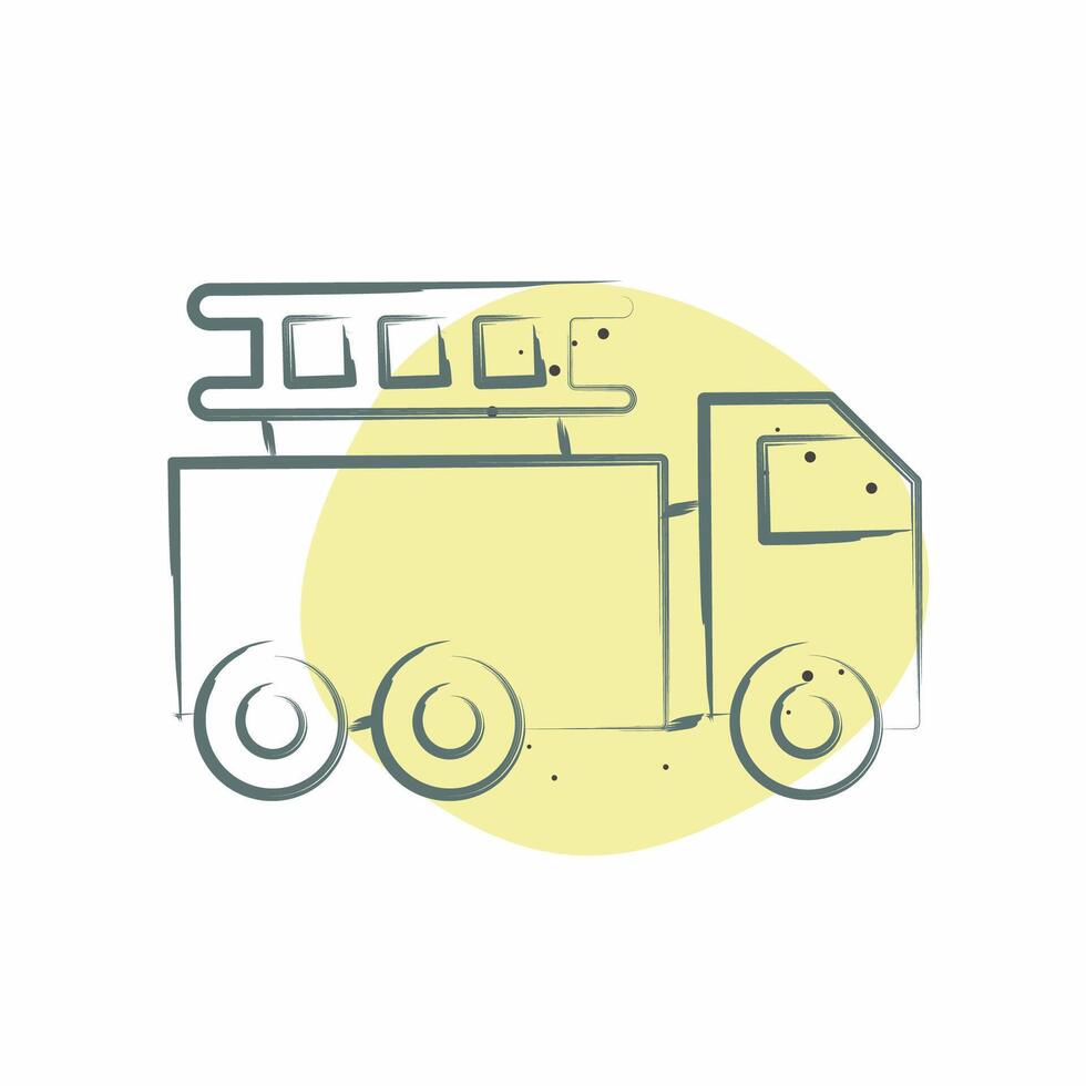 Icon Fire Truck. related to Transport symbol. Color Spot Style. design editable vector