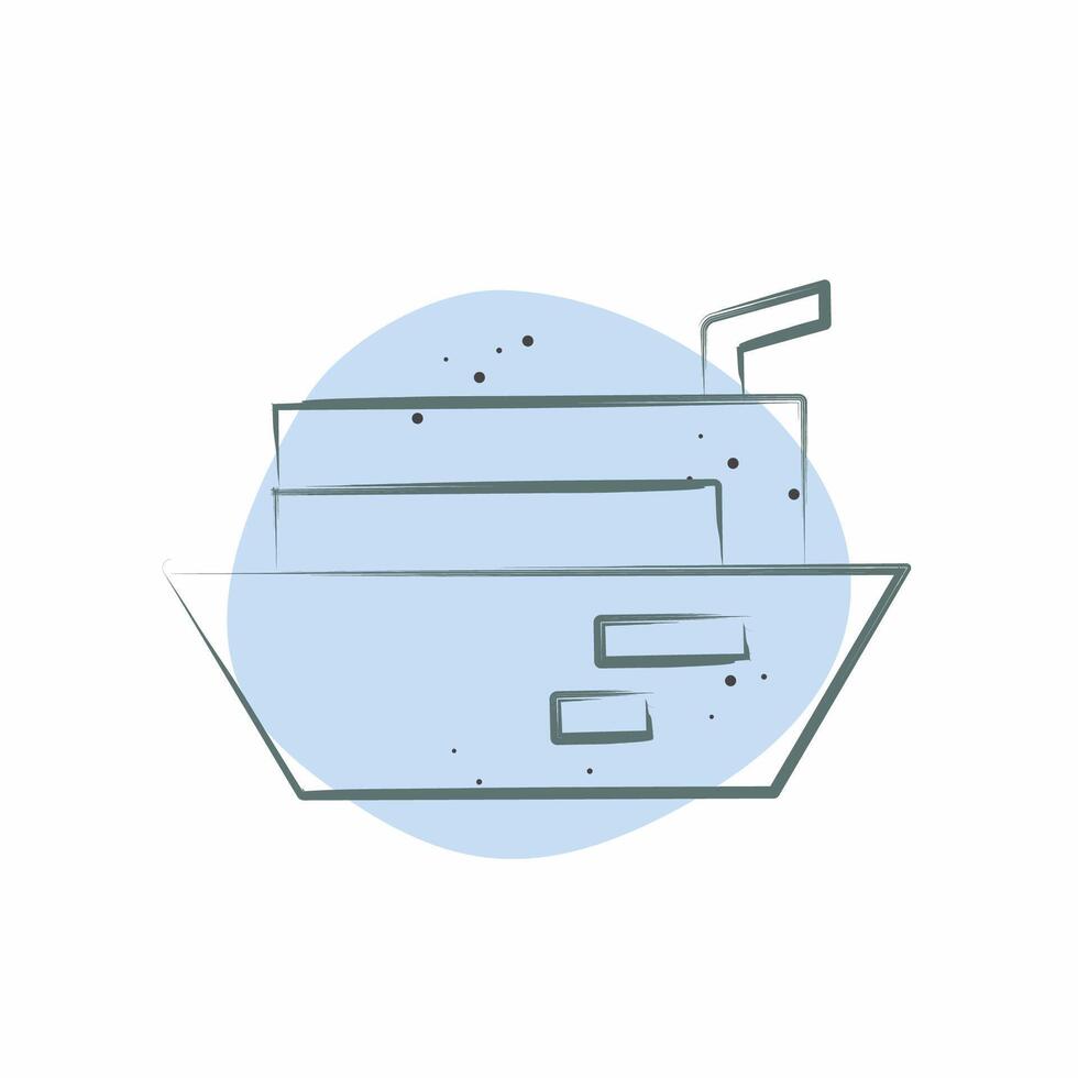 Icon Cargo Barge. related to Transport symbol. Color Spot Style. design editable vector
