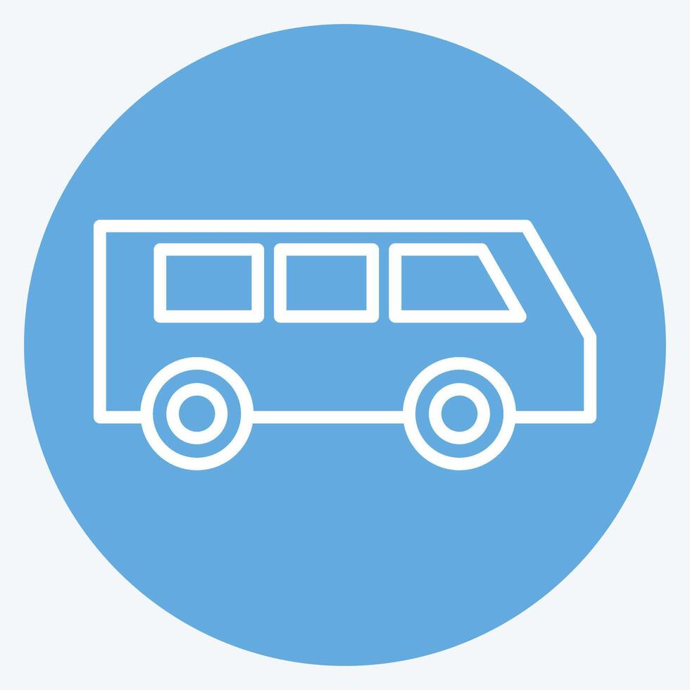 Icon Mini Bus. related to Transport symbol. blue eyes style. design editable vector