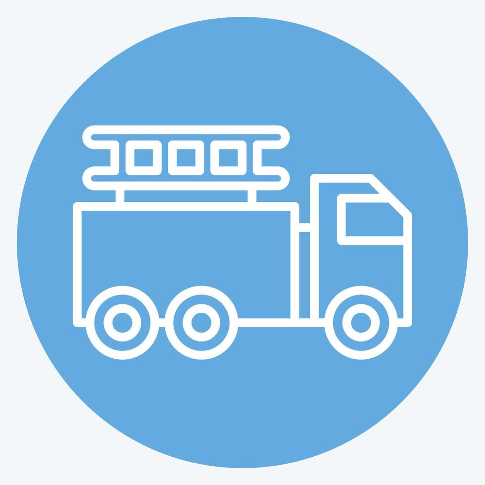 Icon Fire Truck. related to Transport symbol. blue eyes style. design editable vector