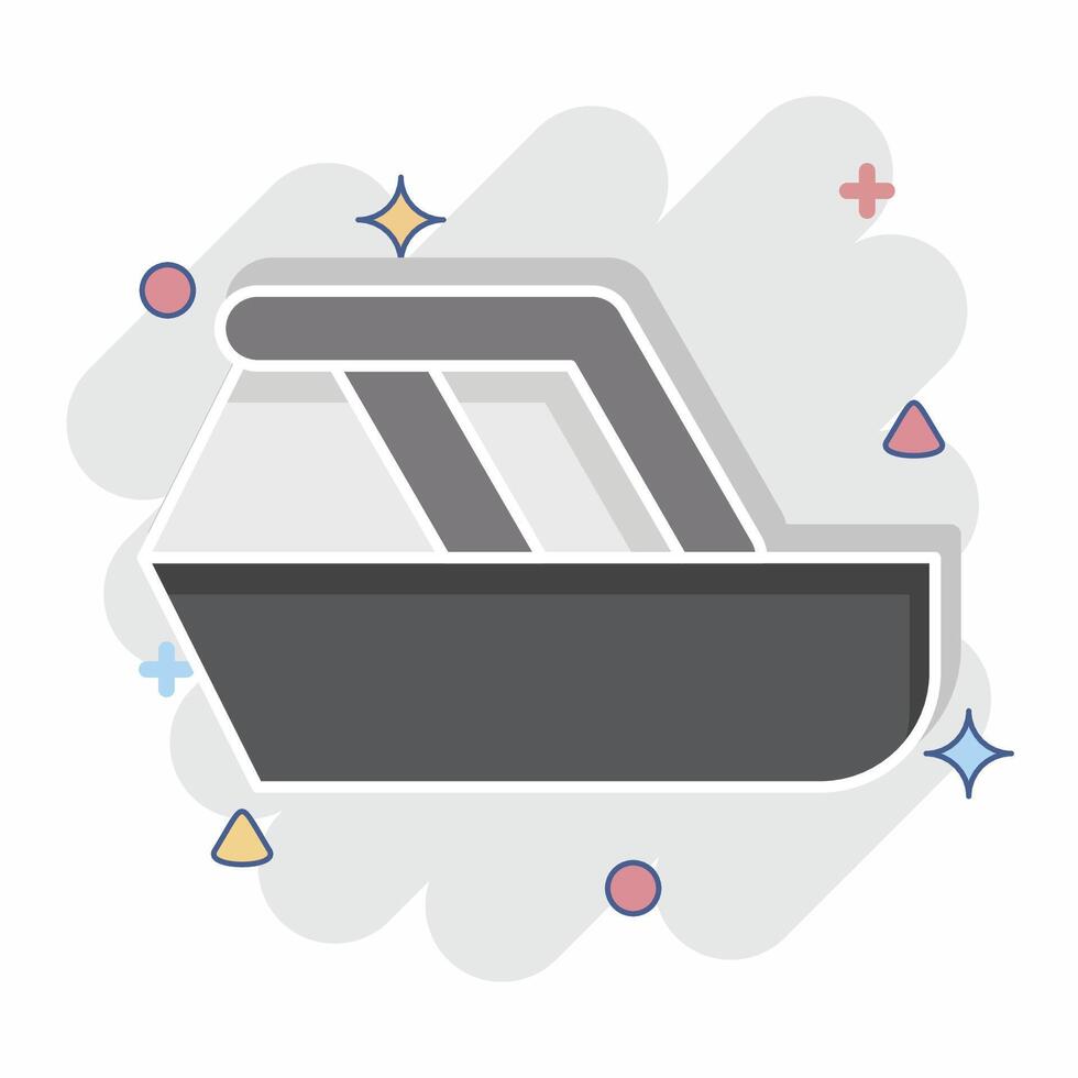 Icon Yacht. related to Transport symbol. comic style. design editable vector