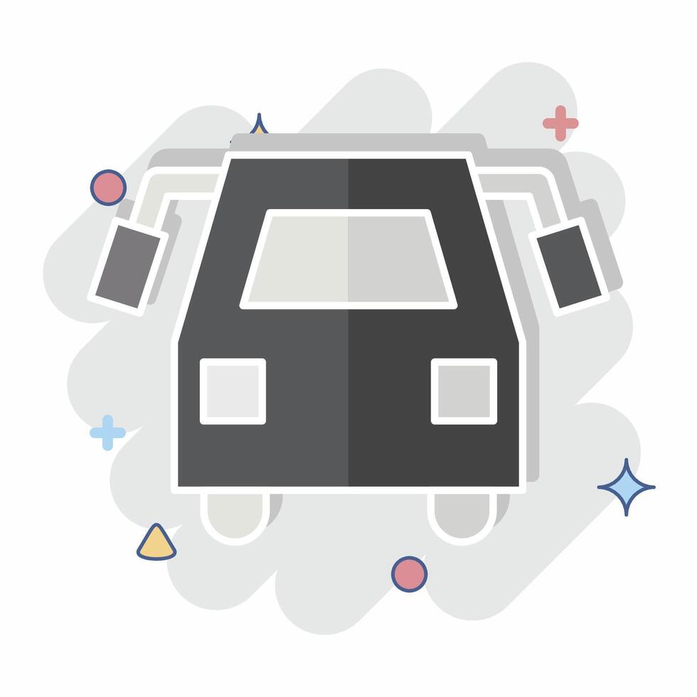 Icon School Bus. related to Transport symbol. comic style. design editable vector