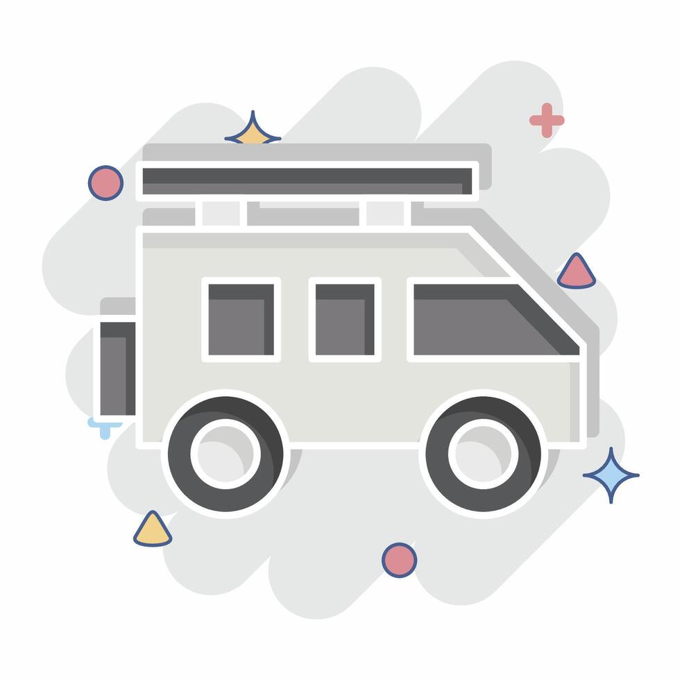 Icon Suv. related to Transport symbol. comic style. design editable vector