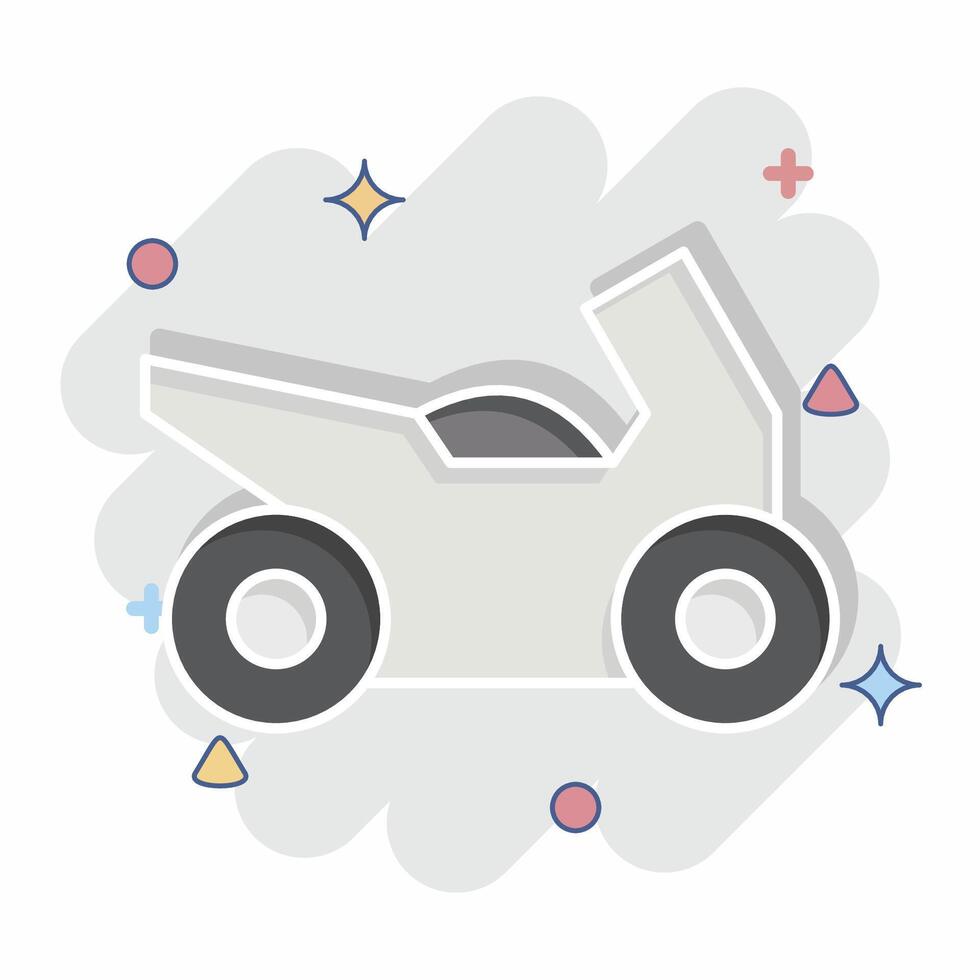 Icon Sport Bike. related to Transport symbol. comic style. design editable vector