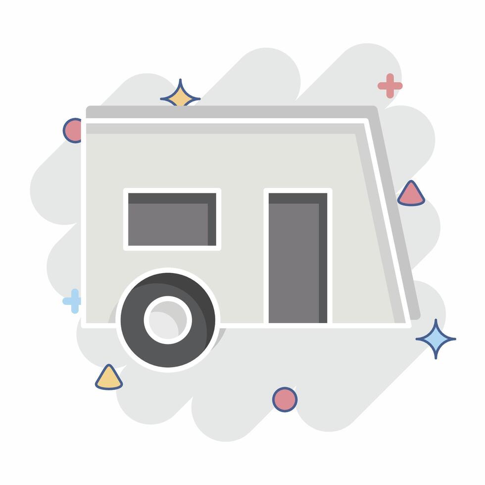 Icon Caravanning. related to Transport symbol. comic style. design editable vector