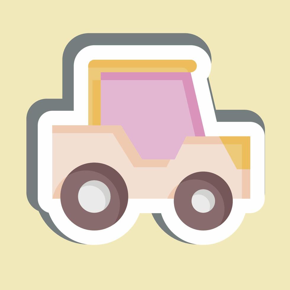 Sticker Tractor. related to Transport symbol. design editable vector