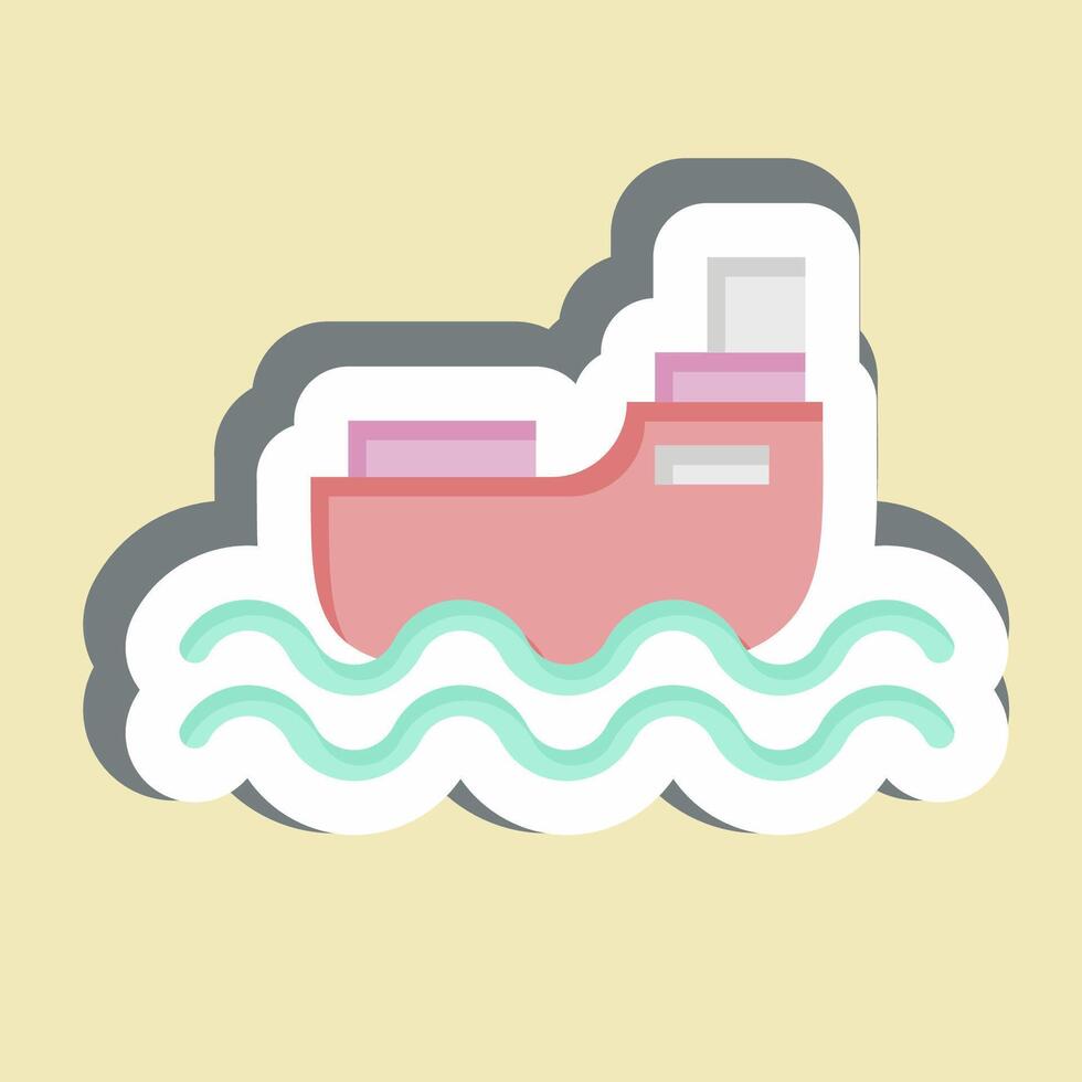 Sticker Ship. related to Transport symbol. design editable vector