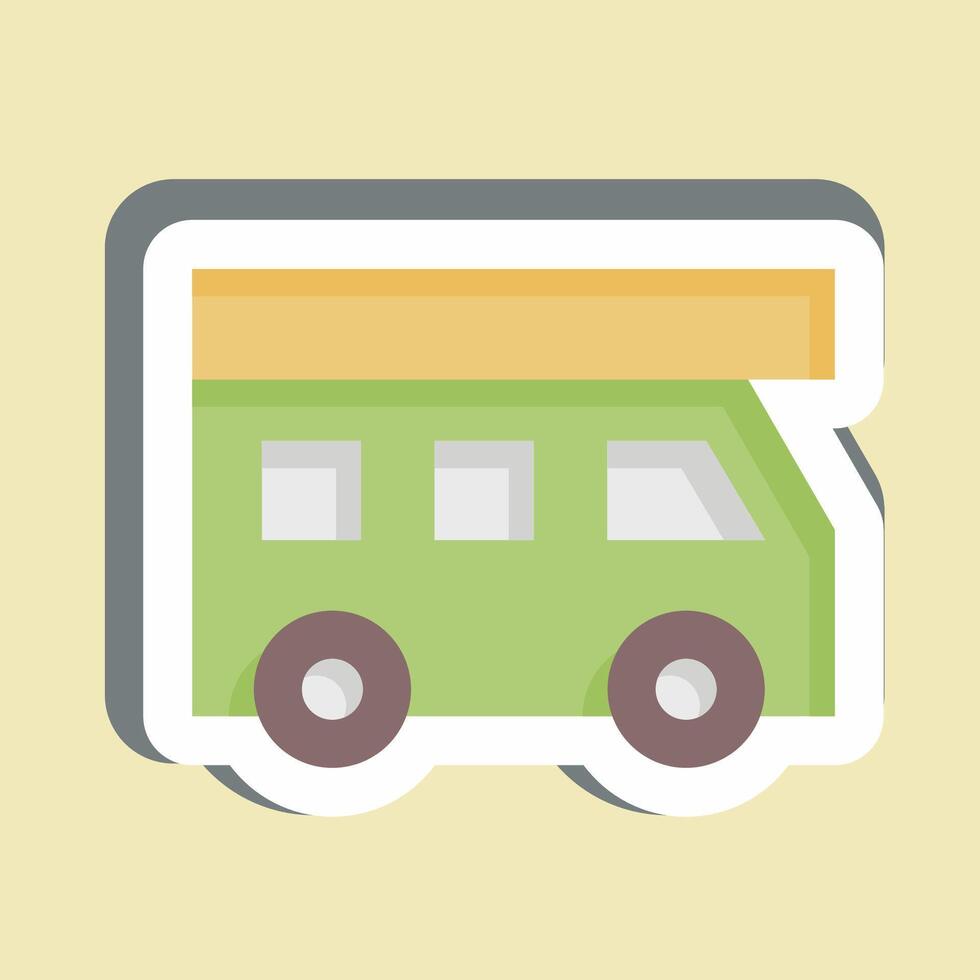 Sticker House On Wheels. related to Transport symbol. design editable vector
