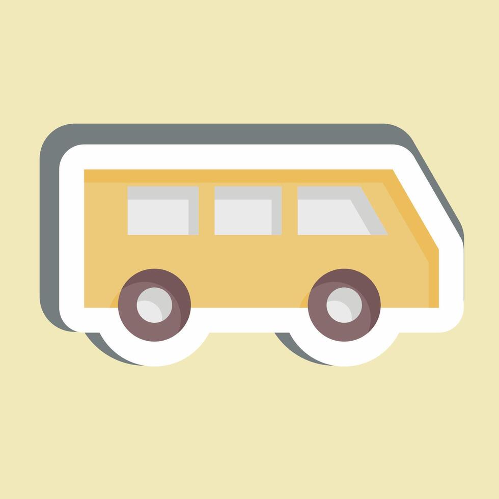 Sticker Mini Bus. related to Transport symbol. design editable vector