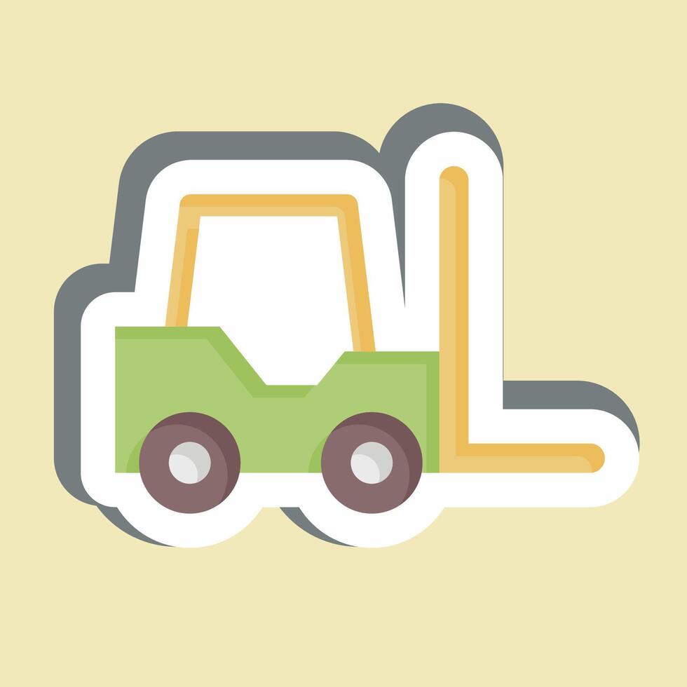 Sticker Forklift. related to Transport symbol. design editable vector