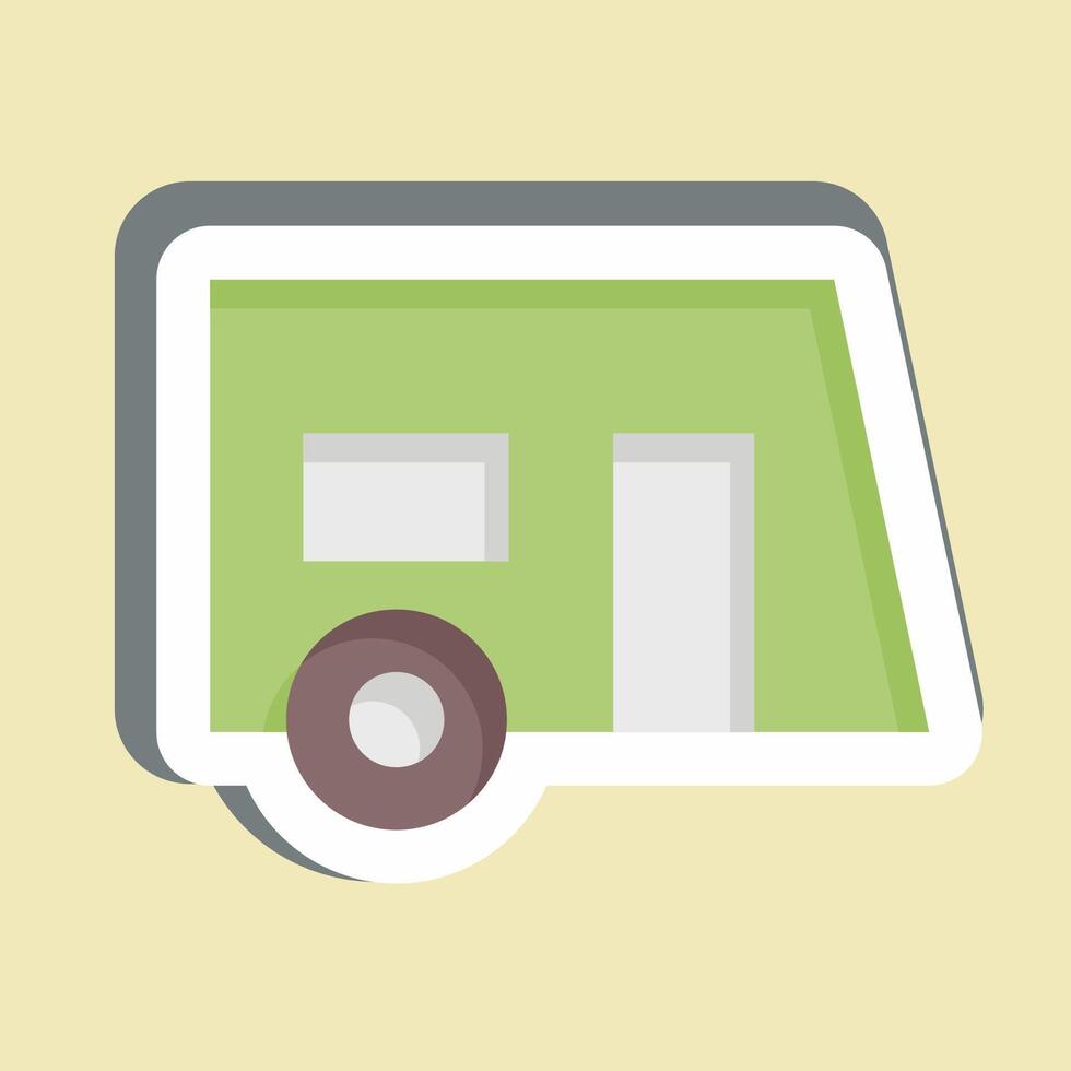 Sticker Caravanning. related to Transport symbol. design editable vector