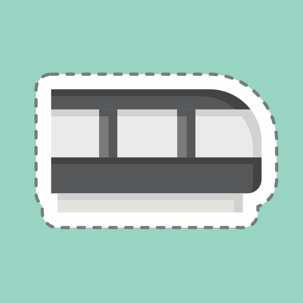 Sticker line cut Train. related to Transport symbol. design editable vector