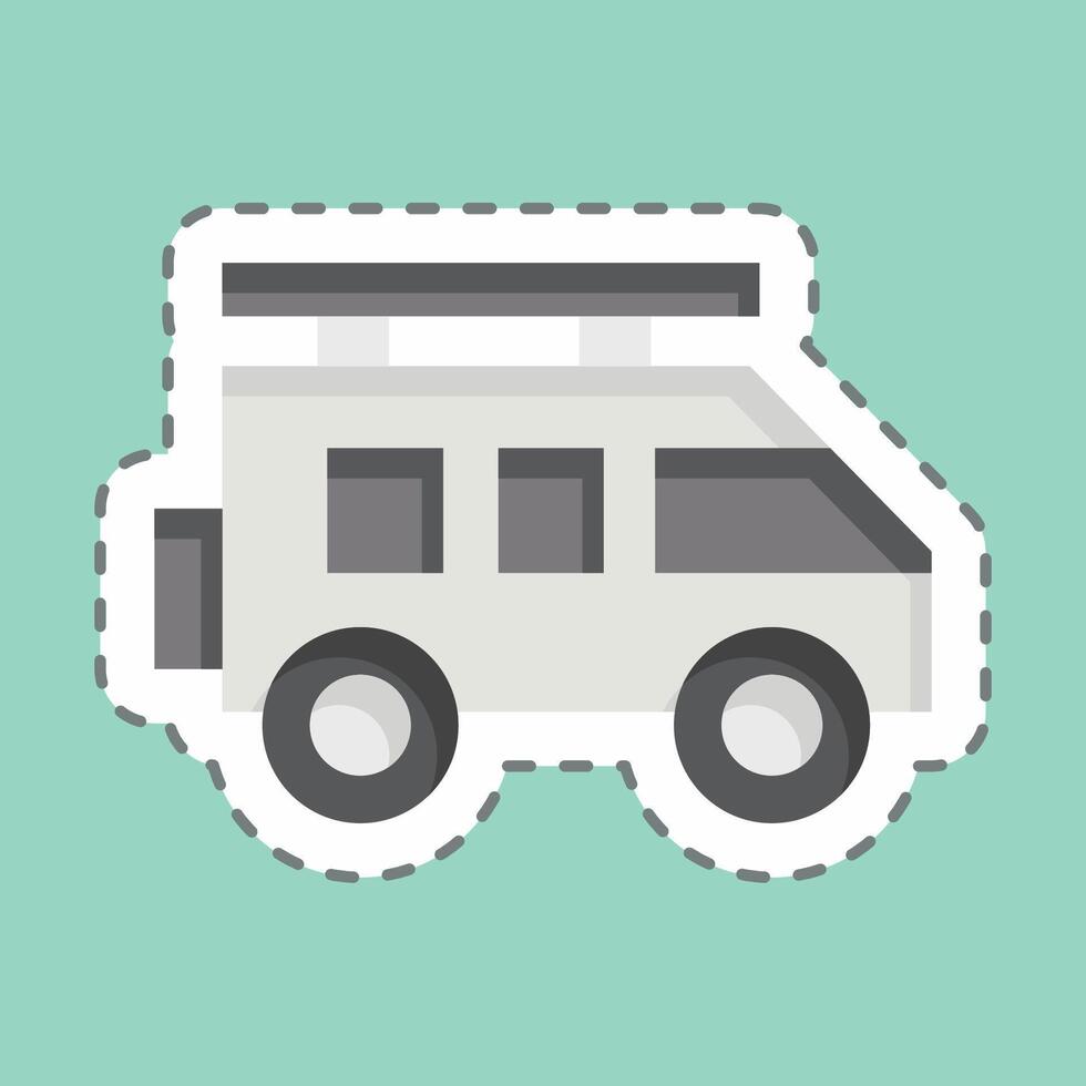 Sticker line cut Suv. related to Transport symbol. design editable vector