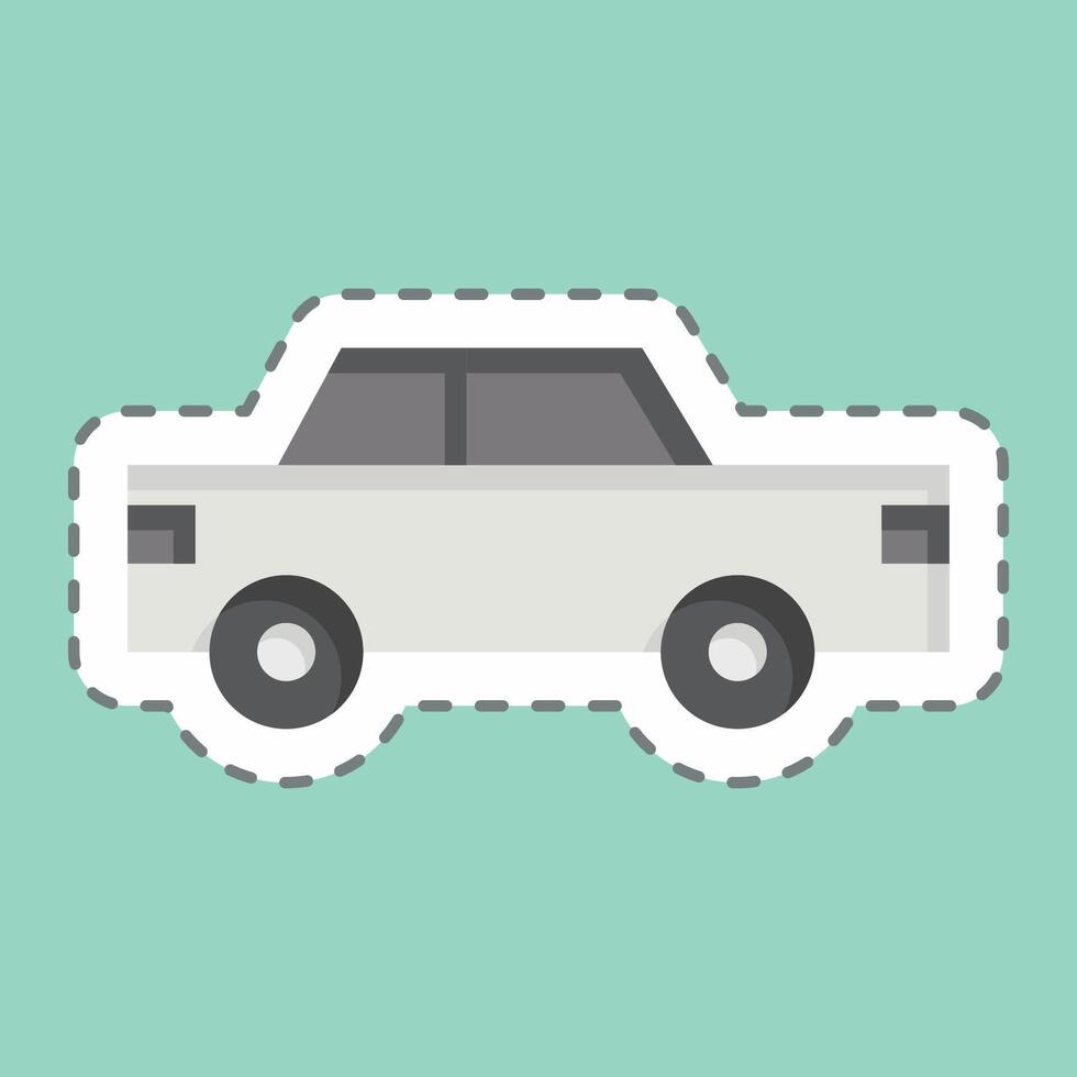 Sticker line cut Taxi. related to Transport symbol. design editable vector