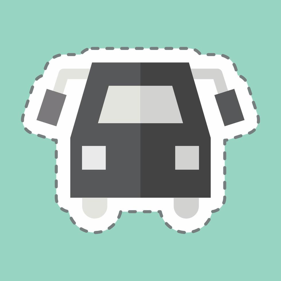 Sticker line cut School Bus. related to Transport symbol. design editable vector
