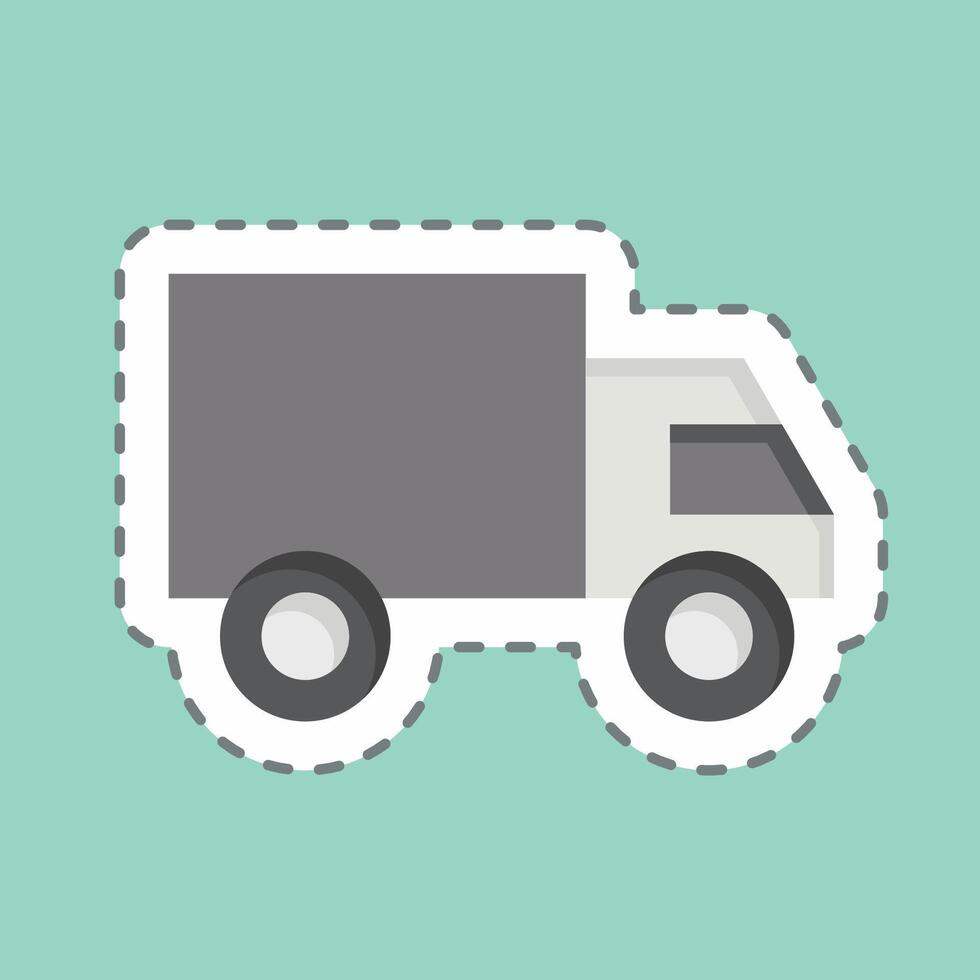 Sticker line cut Cargo Truck. related to Transport symbol. design editable vector