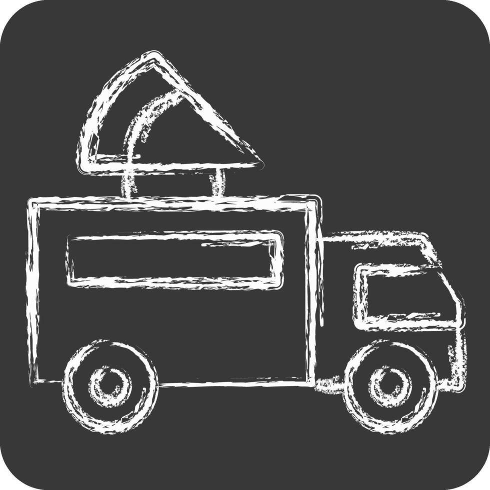 Icon Pizza Truck. related to Transport symbol. chalk Style. design editable vector