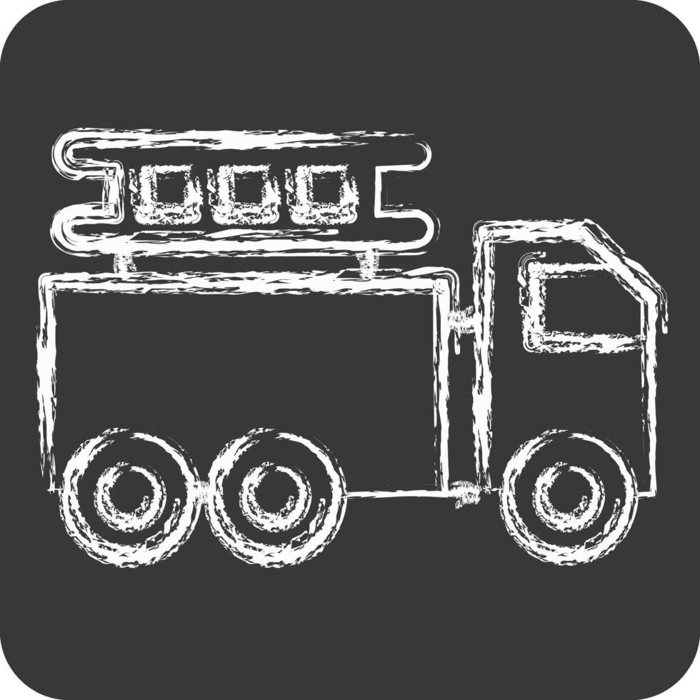 Icon Fire Truck. related to Transport symbol. chalk Style. design editable vector