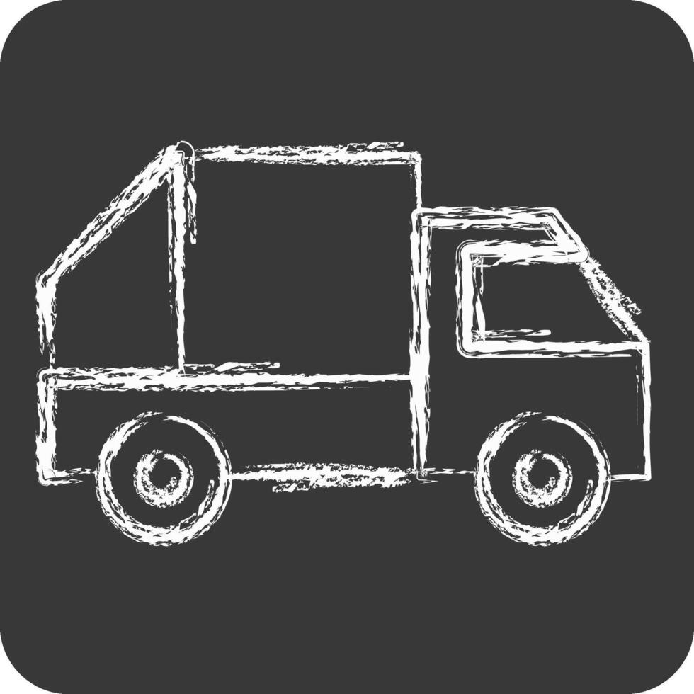 Icon Garbage Truck. related to Transport symbol. chalk Style. design editable vector