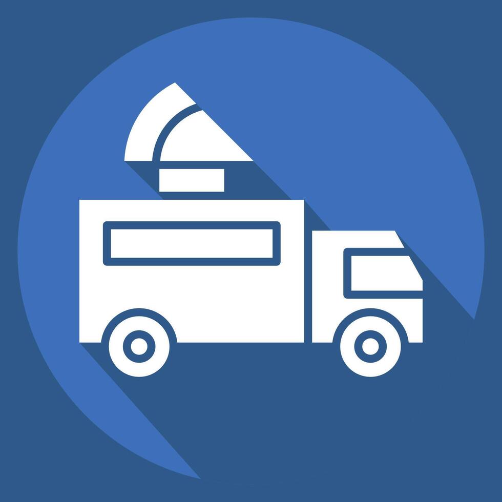 Icon Pizza Truck. related to Transport symbol. long shadow style. design editable vector