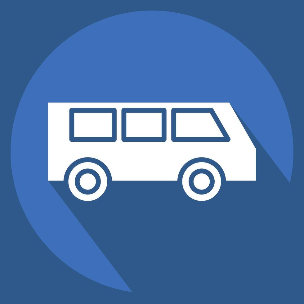 Icon Mini Bus. related to Transport symbol. long shadow style. design editable vector