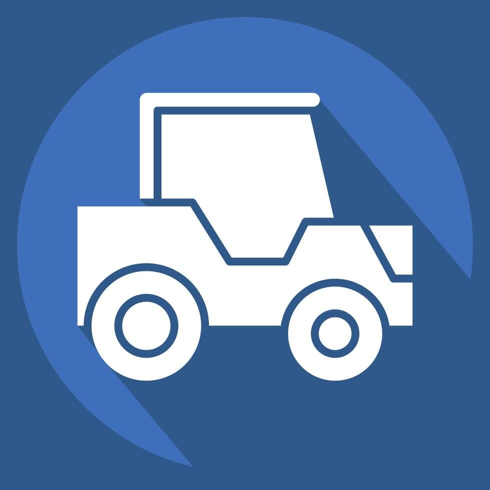 Icon Tractor. related to Transport symbol. long shadow style. design editable vector