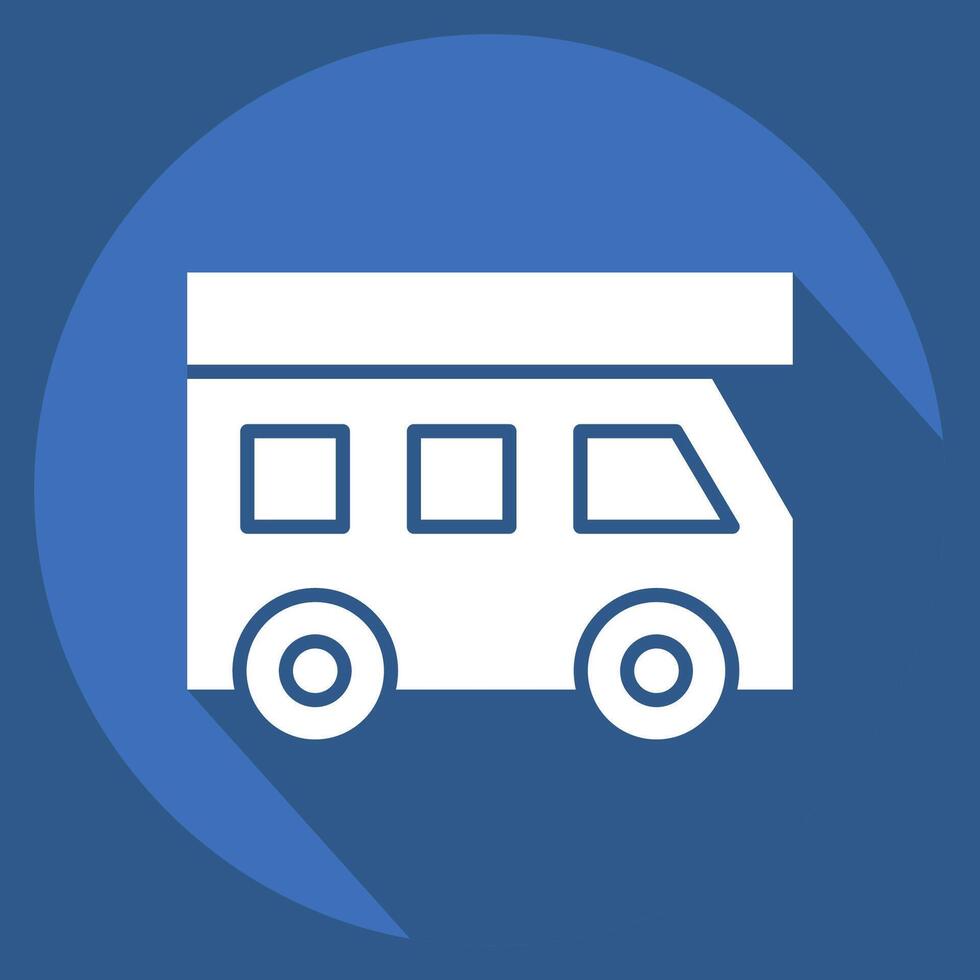 Icon House On Wheels. related to Transport symbol. long shadow style. design editable vector