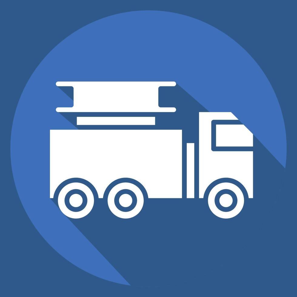 Icon Fire Truck. related to Transport symbol. long shadow style. design editable vector
