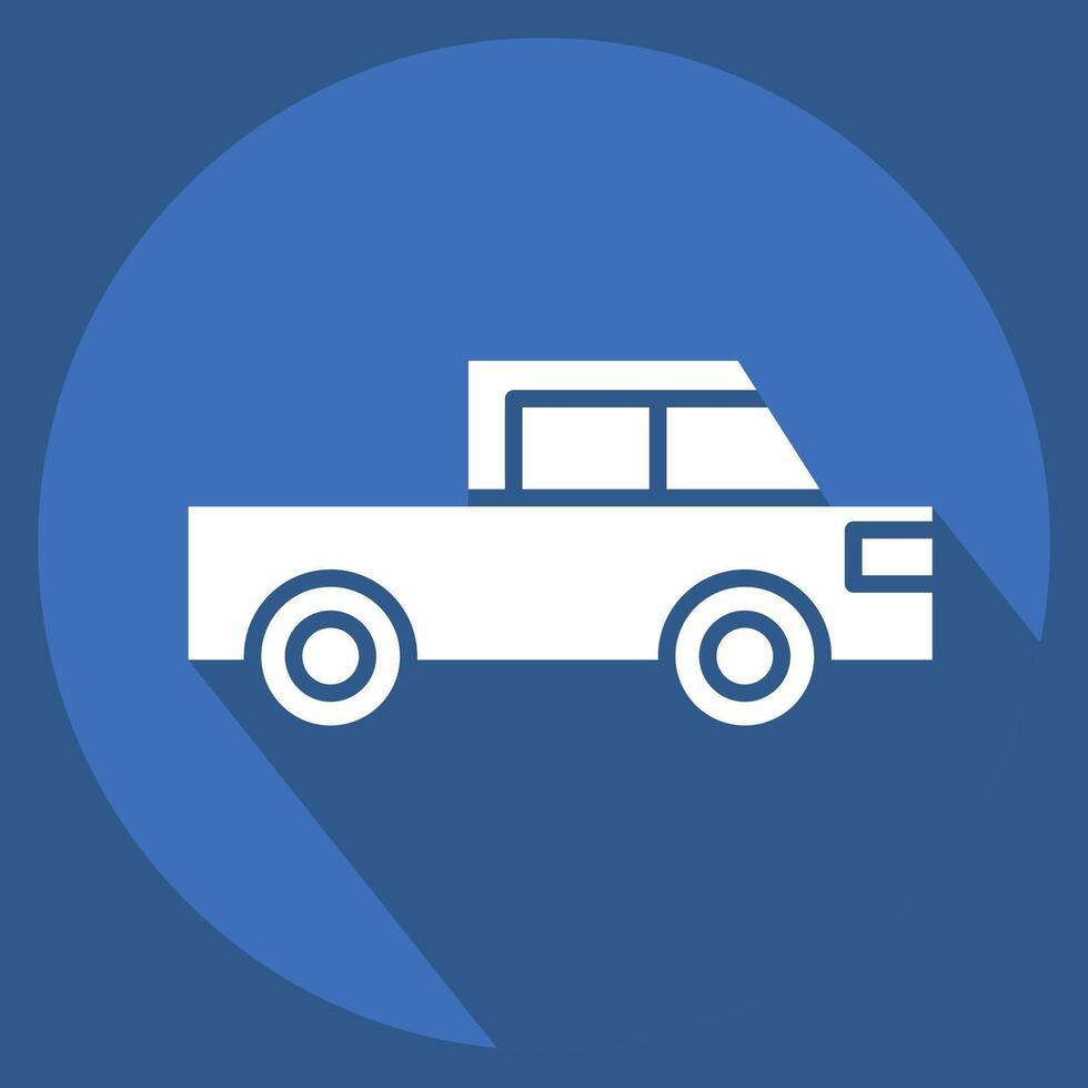 Icon Flatted Lorry. related to Transport symbol. long shadow style. design editable vector