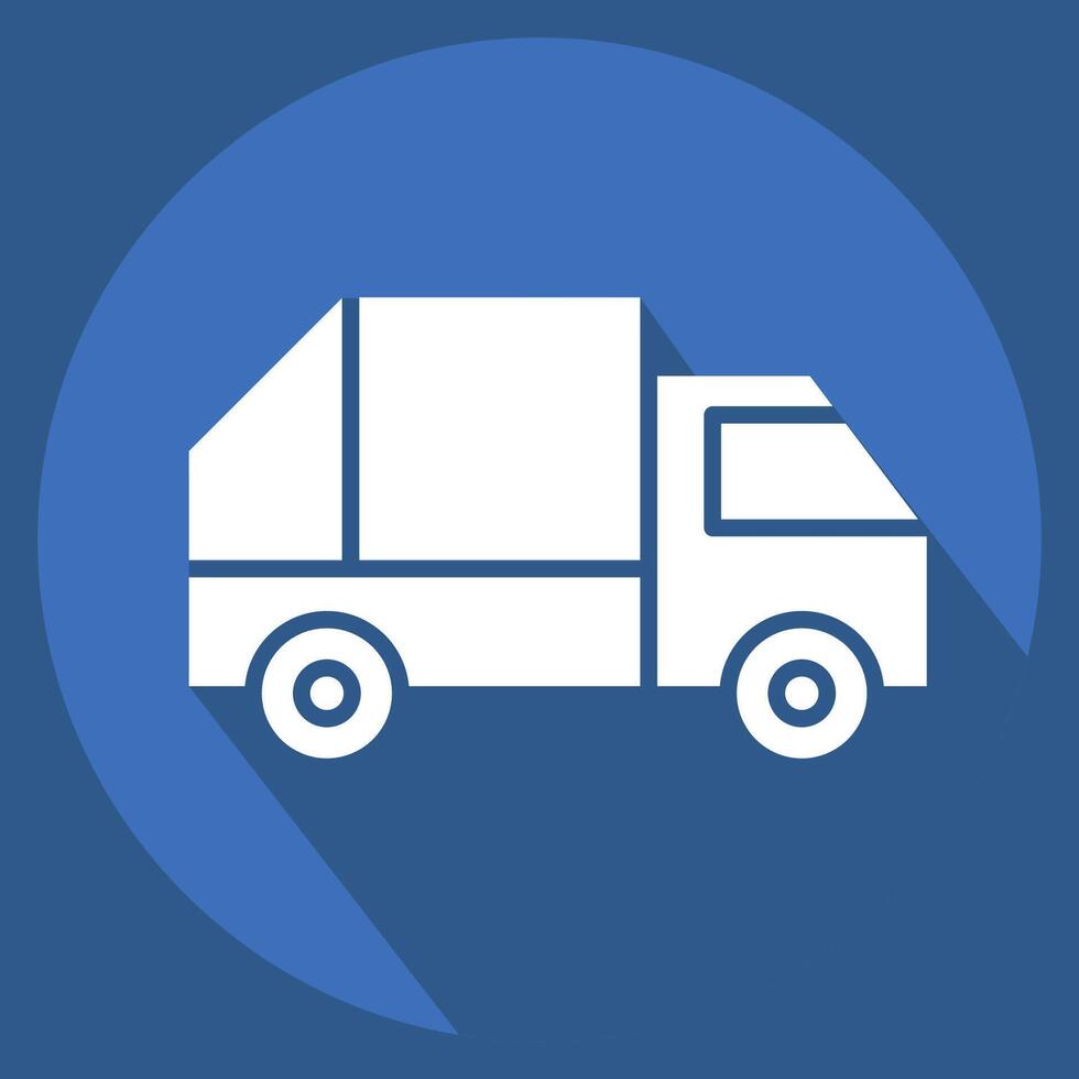 Icon Garbage Truck. related to Transport symbol. long shadow style. design editable vector