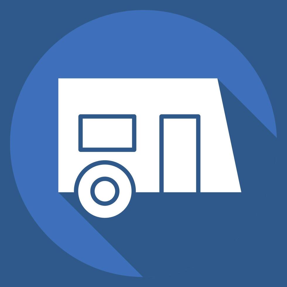 Icon Caravanning. related to Transport symbol. long shadow style. design editable vector