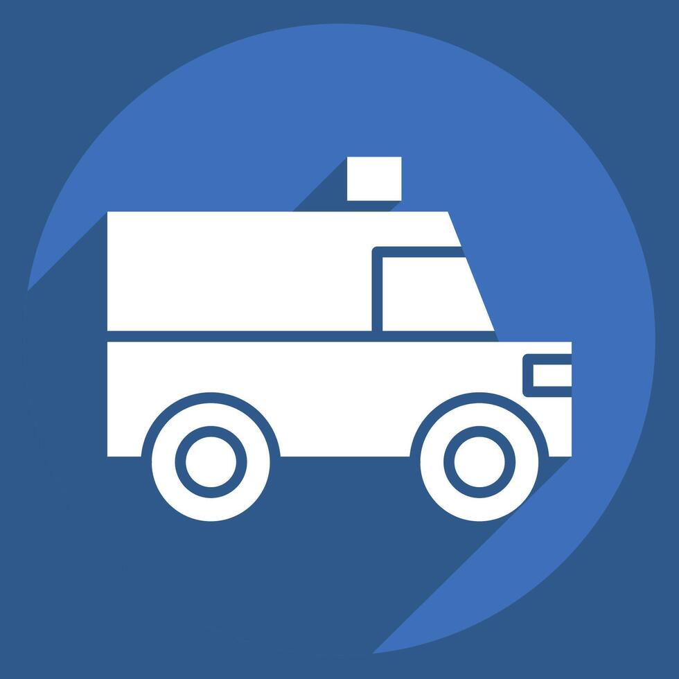 Icon Ambulance. related to Transport symbol. long shadow style. design editable vector