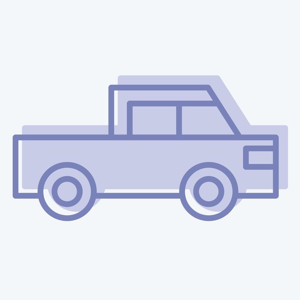 Icon Flatted Lorry. related to Transport symbol. two tone style. design editable vector