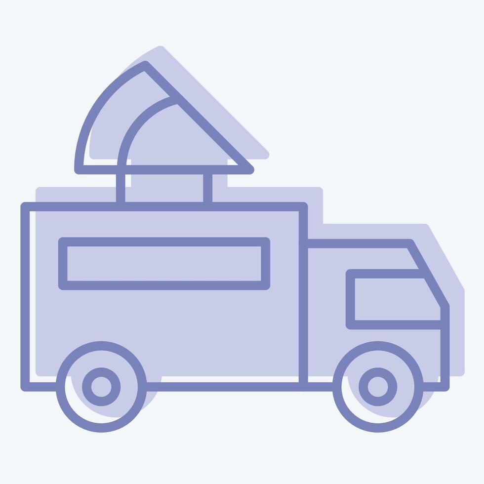 Icon Pizza Truck. related to Transport symbol. two tone style. design editable vector