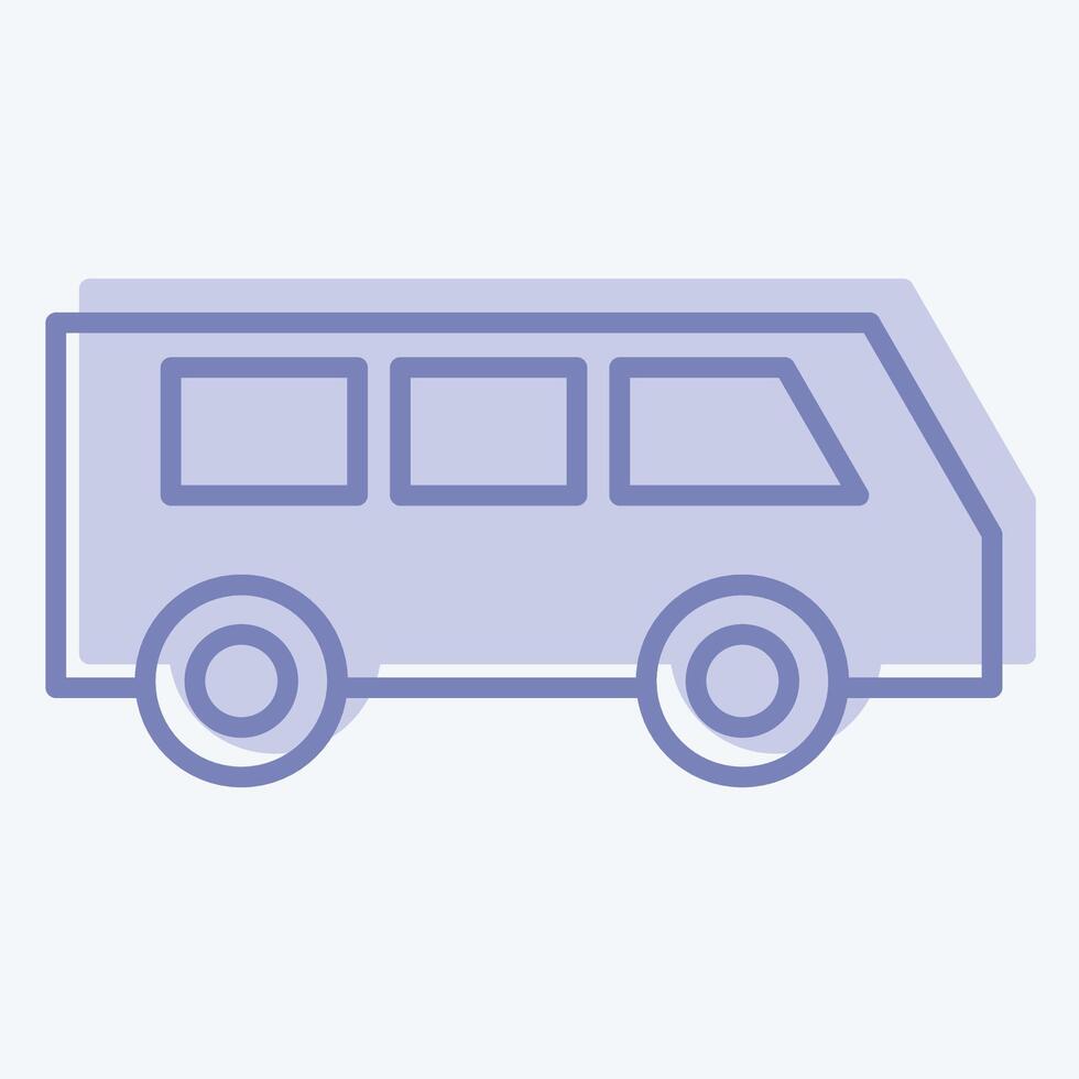 Icon Mini Bus. related to Transport symbol. two tone style. design editable vector
