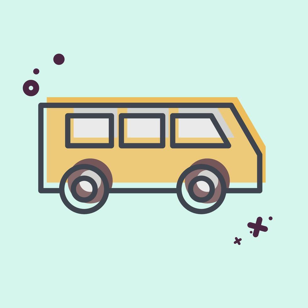 Icon Mini Bus. related to Transport symbol. MBE style. design editable vector