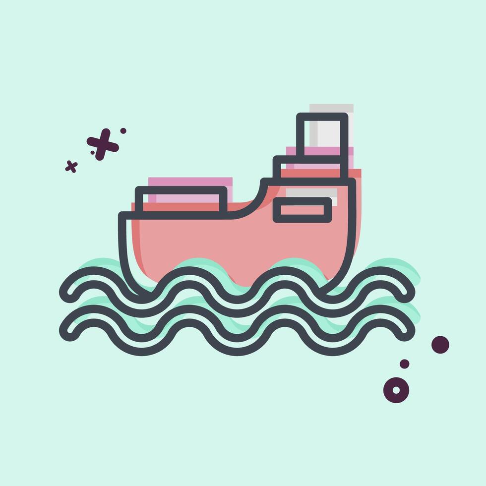 Icon Ship. related to Transport symbol. MBE style. design editable vector