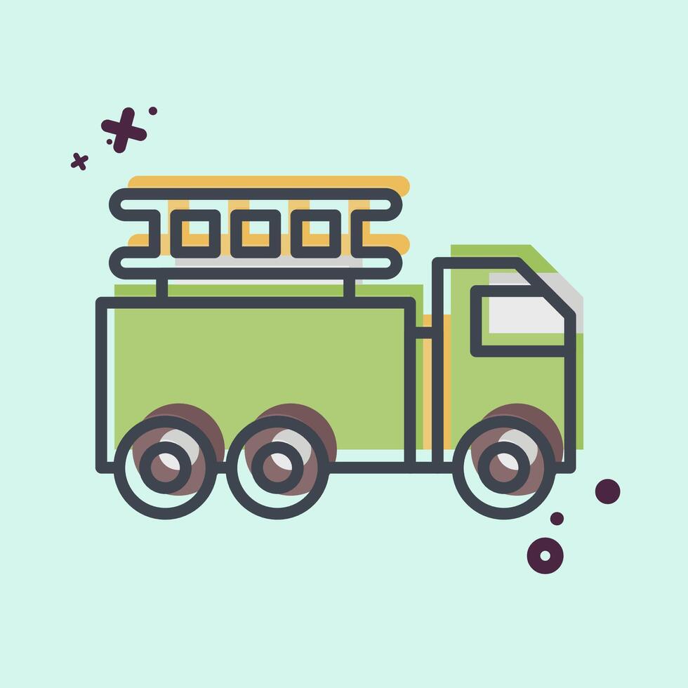 Icon Fire Truck. related to Transport symbol. MBE style. design editable vector
