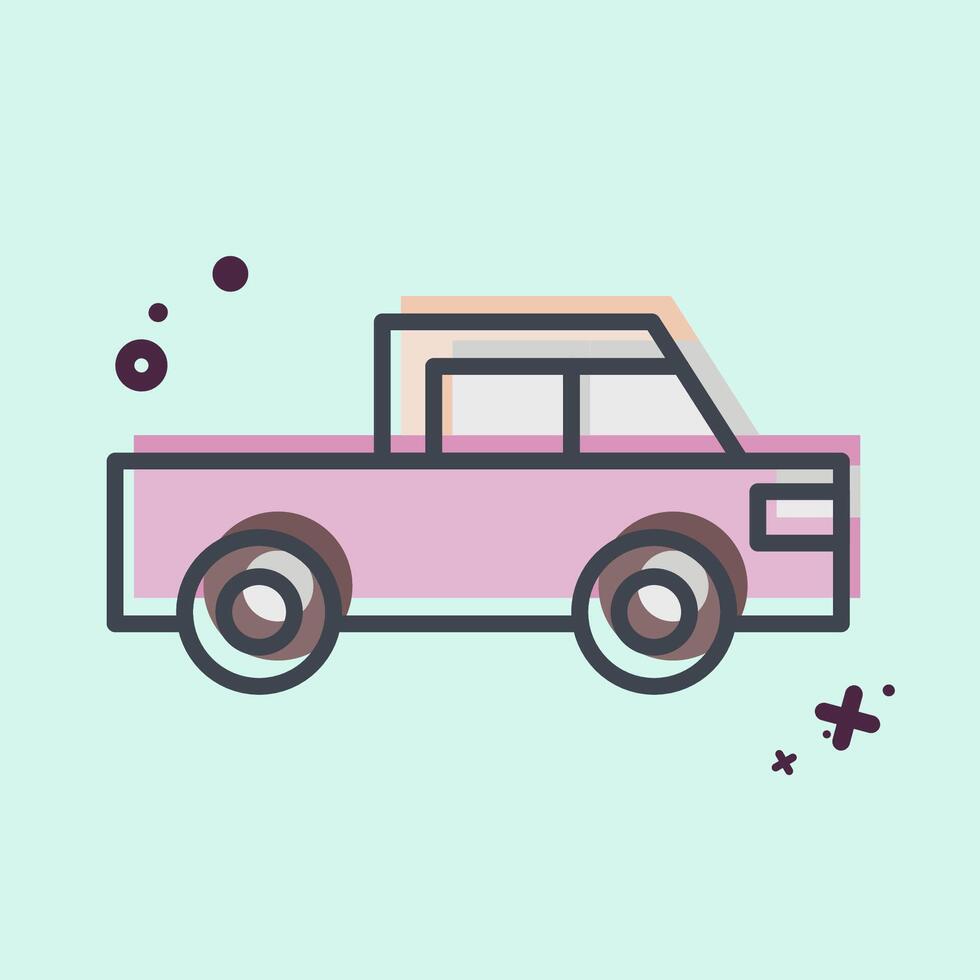 Icon Flatted Lorry. related to Transport symbol. MBE style. design editable vector