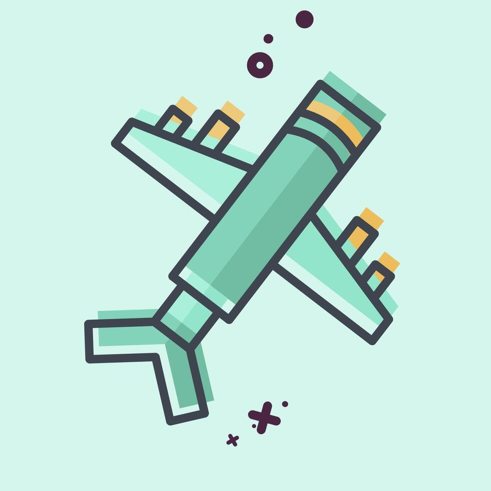 Icon Air Craft. related to Transport symbol. MBE style. design editable vector