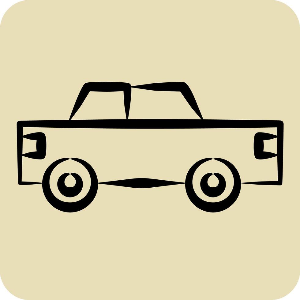 Icon Taxi. related to Transport symbol. hand drawn style. design editable vector