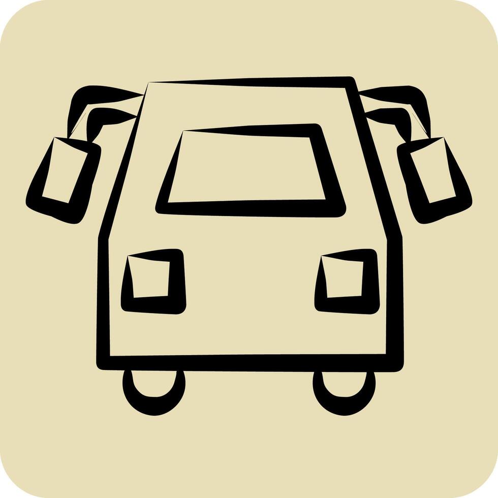 Icon School Bus. related to Transport symbol. hand drawn style. design editable vector