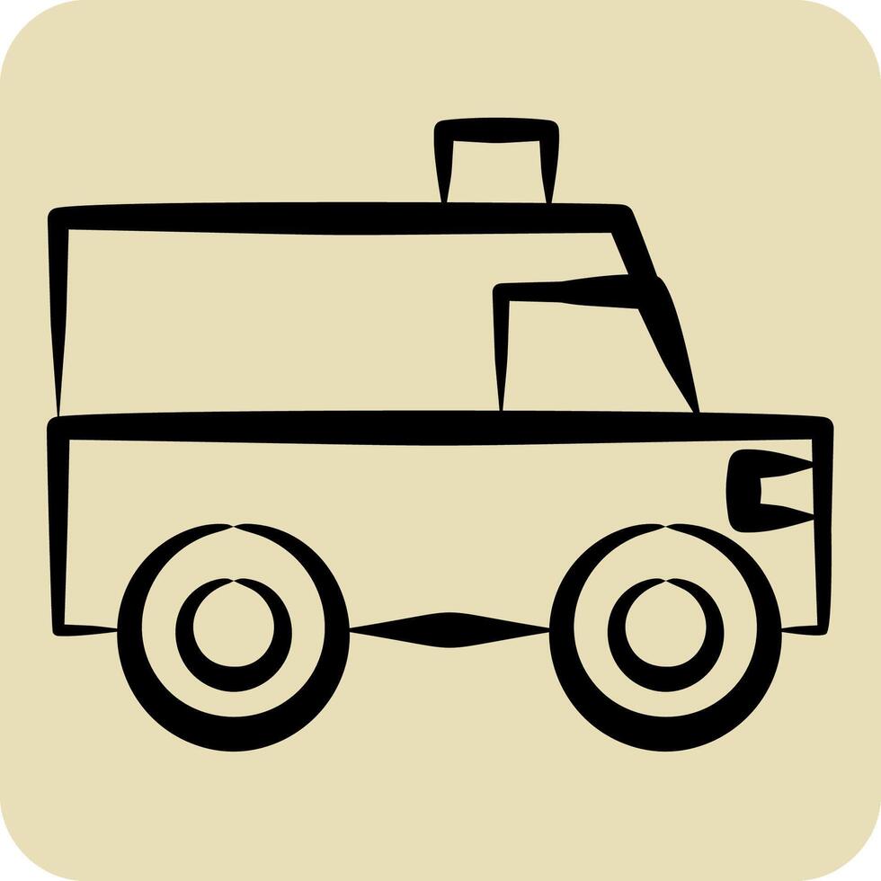 Icon Ambulance. related to Transport symbol. hand drawn style. design editable vector