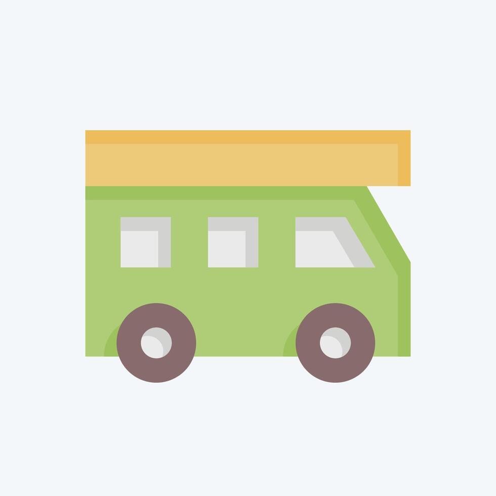 Icon House On Wheels. related to Transport symbol. flat style. design editable vector
