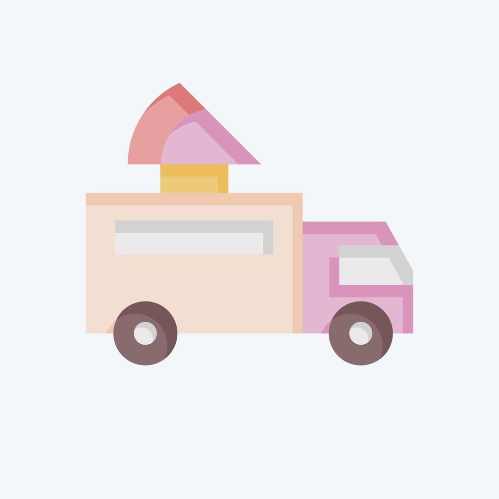 Icon Pizza Truck. related to Transport symbol. flat style. design editable vector