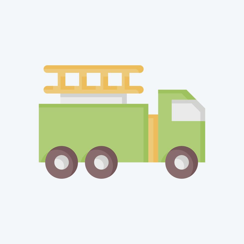 Icon Fire Truck. related to Transport symbol. flat style. design editable vector
